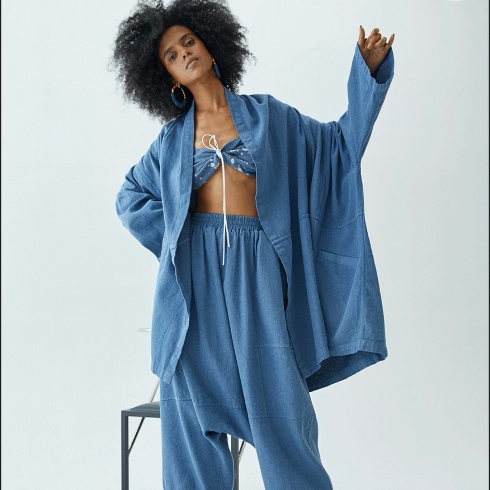 Atelier Delphine Upcycled Denim Haori Coat - Picture 2 of 8